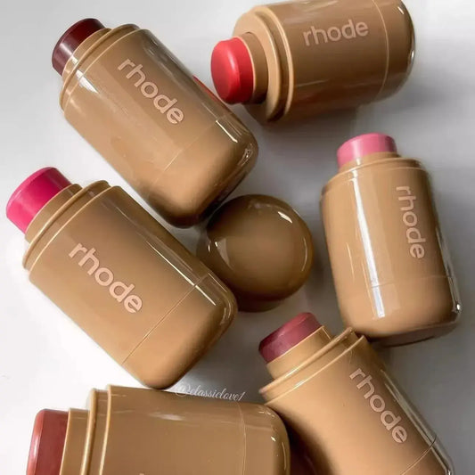 Rhod Pocket Blush LIP Stick Lip And Cheek Hydrating Stick Natural Rouge Powder Blush Cream Lipstick Cheek Easy To Apply Color High Class Cosmetics