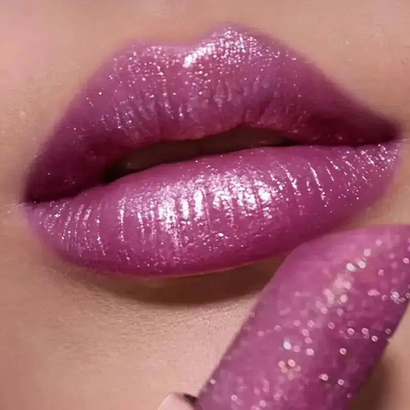 High Shine Pearlescent Lipstick, Long Wear Waterproof Lip Color, Moisturizing Plumping Lipstick for Charming Lips High Class Cosmetics