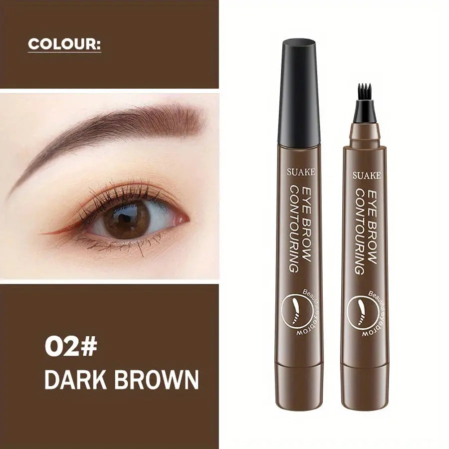 Waterproof Eyebrow Pen, Microblading Eyebrow Pencil With 4 Split Head, Natural Looking Brows Makeup ( 5 Colors) High Class Cosmetics