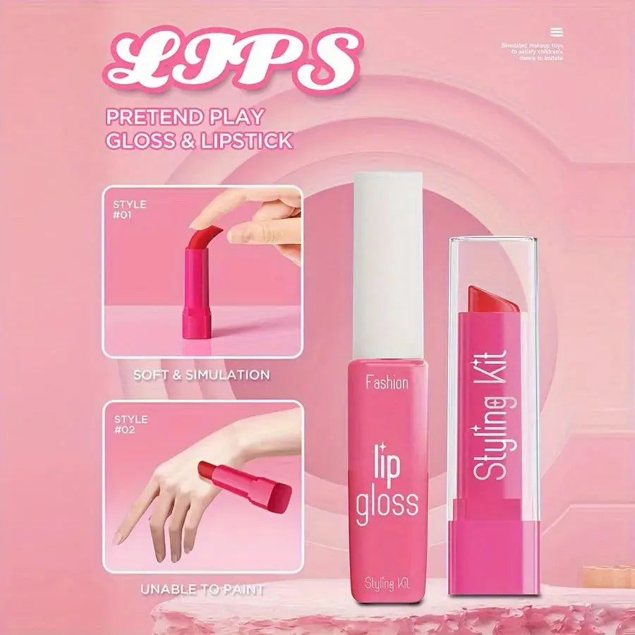 Children's Makeup Toy Set Simulated Beauty Makeup Box Set No Smearing No Liquid 10 Piece Non-toxic Set (Non Real Makeup) High Class Cosmetics