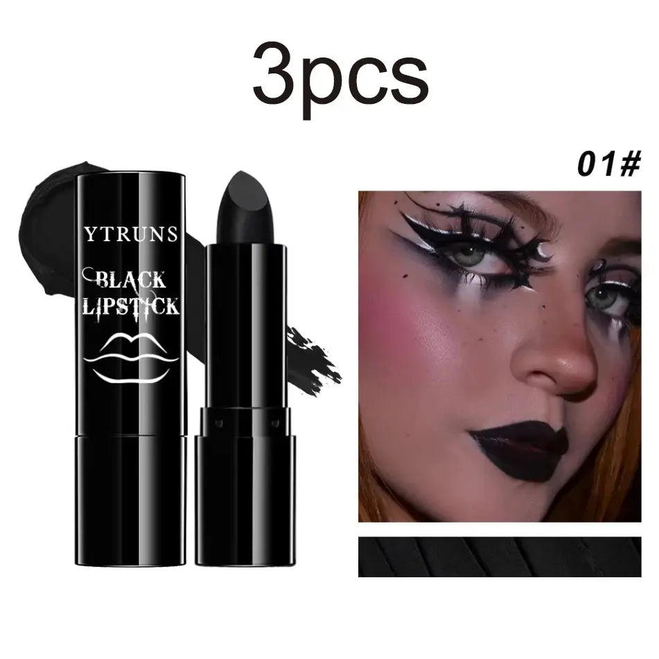 Matte black lipstick, long-lasting waterproof, no creases, Gothic dark makeup party, Halloween cosplay makeup High Class Cosmetics
