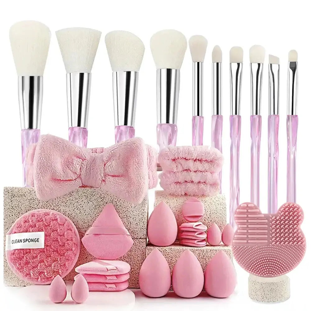 33pcs beauty set makeup kit  large and small beauty sponges for flawless makeup application and removal of makeup full set High Class Cosmetics