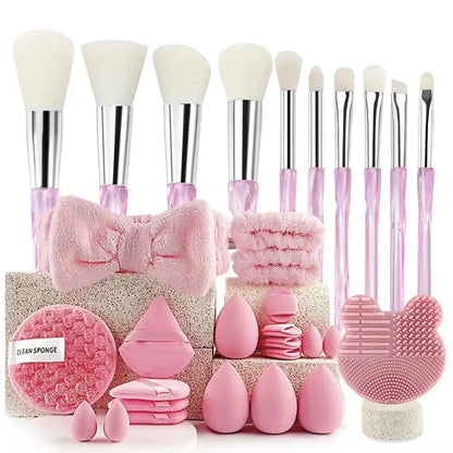 33pcs beauty set makeup kit  large and small beauty sponges for flawless makeup application and removal of makeup full set High Class Cosmetics