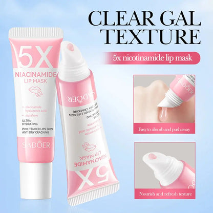 5X Niacinamide Plumping Lip Mask – Intense Hydration & Anti-Dryness for Soft, Pink Lips | Care Chapped Lips Overnig 10g/pc High Class Cosmetics