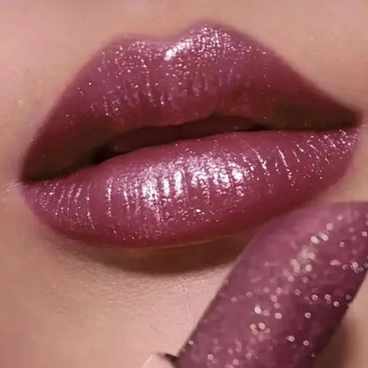 High Shine Pearlescent Lipstick, Long Wear Waterproof Lip Color, Moisturizing Plumping Lipstick for Charming Lips High Class Cosmetics
