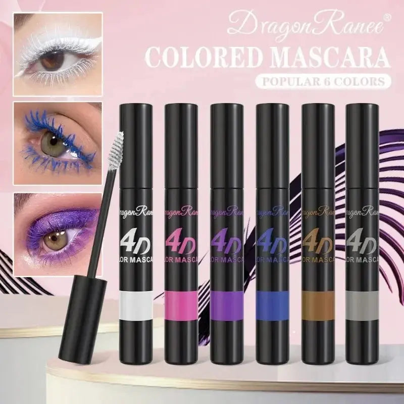 Colored Mascara Makeup 4D Silky Natural Long Eyelashes Mascara Waterproof Long-lasting Extension Thick Lasting Curling Mascara High Class Cosmetics