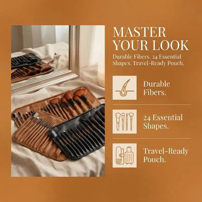 Professional 24Pcs Beauty Brush Set Includes All Makeup Brushes with Organizer Bag for Personal and Travel UseHot High Class Cosmetics