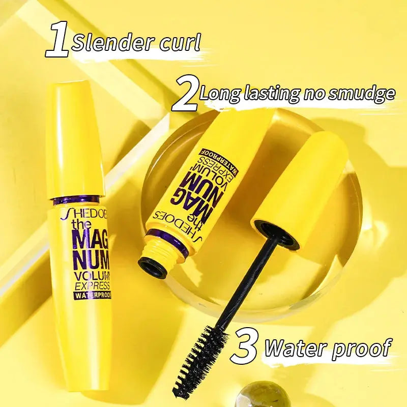 Waterproof and Slender Eye Black, Curly, Thick, Natural, Easy to Apply, Long-Lasting, Yellow and Fat Eye Black High Class Cosmetics