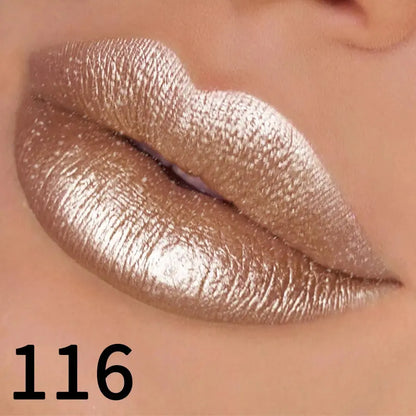 19 colors glitter lipstick hydrating red pink sparkling shine lip color highly pigmented lip tints metallic finish lip makeup High Class Cosmetics