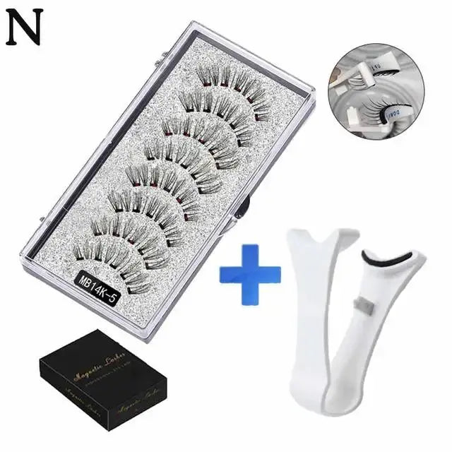 3D Natural Magnetic Eyelashes,With 5 Magnetic Lashes Shipping Box Eyelashes Handmade False Gift Reusable Support Drop Magne T6N2 High Class Cosmetics
