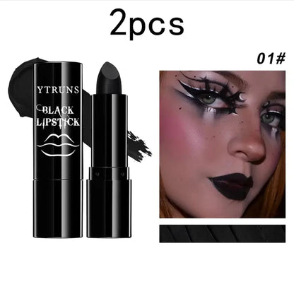Matte black lipstick, long-lasting waterproof, no creases, Gothic dark makeup party, Halloween cosplay makeup High Class Cosmetics