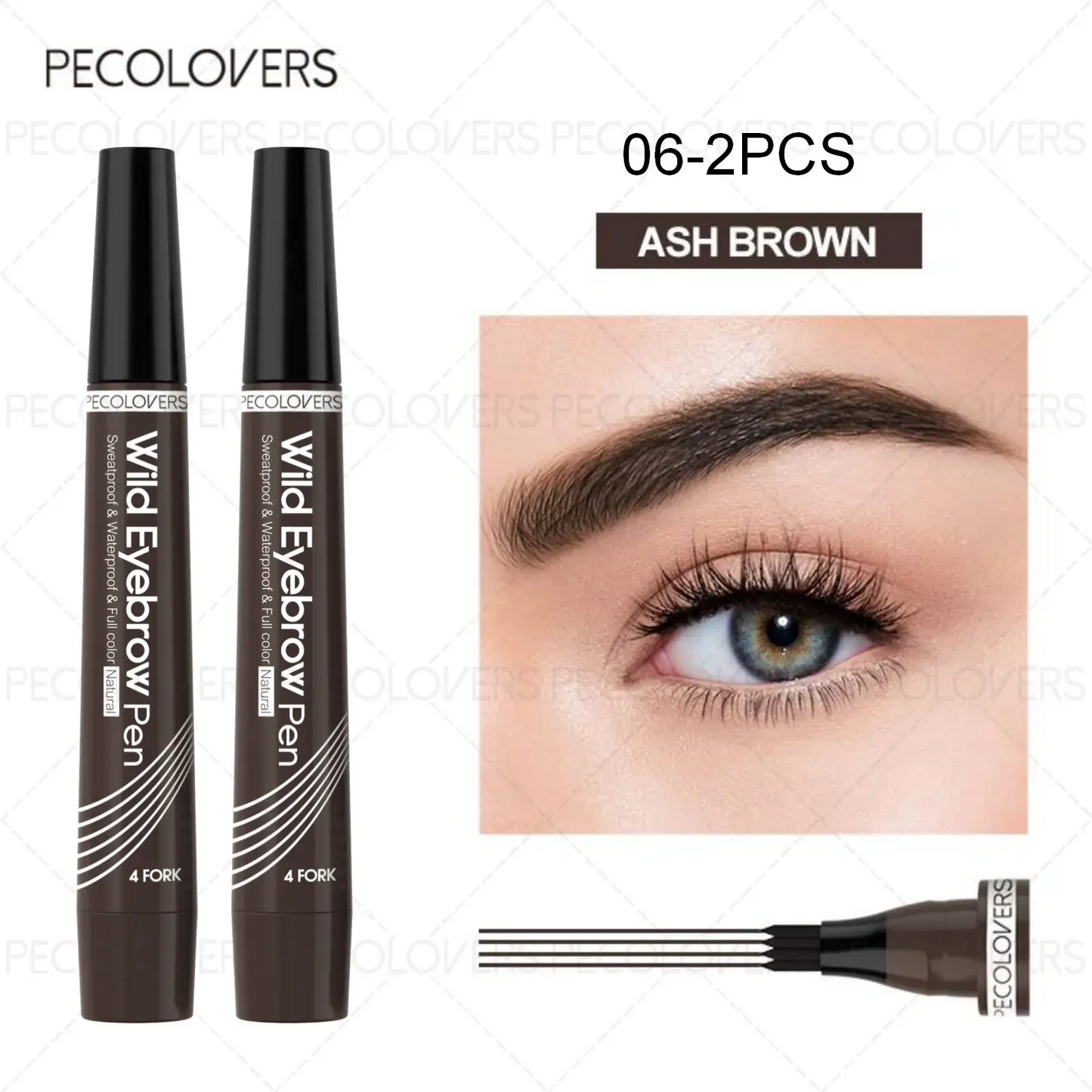 6 Colors 1pc Eyebrow Pen Waterproof 4 Split Tip Eyebrows Pen Eyebrow Tattoo Pen Waterproof Liquid Black Eyebrow Makeup Pencil High Class Cosmetics