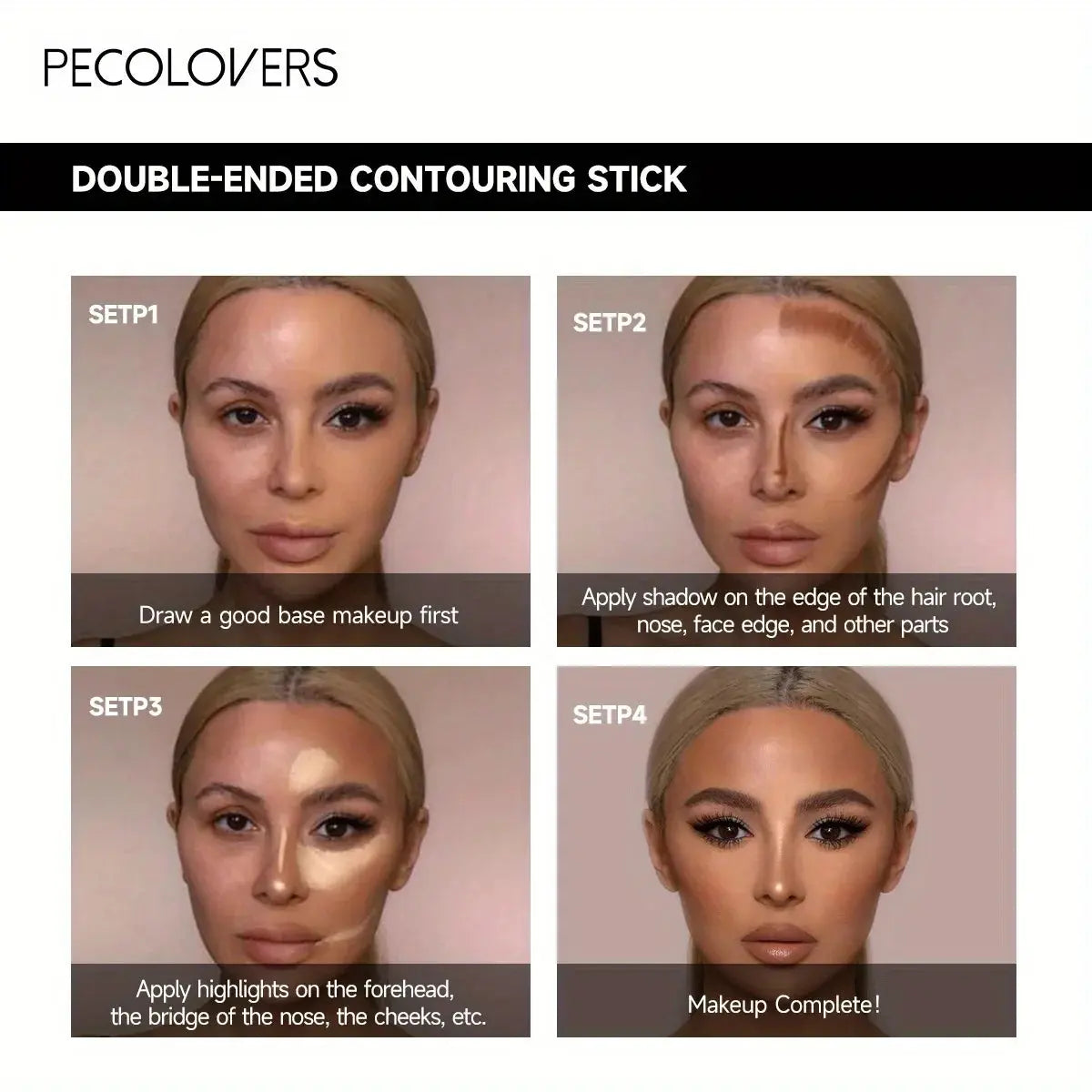 Double Head Highlight Pen Face Make Up Liquid Waterproof Contouring Foundation Contour Makeup Concealer Stick Pencil Cosmetics High Class Cosmetics