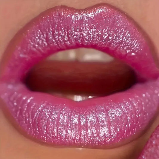High Shine Pearlescent Lipstick, Long Wear Waterproof Lip Color, Moisturizing Plumping Lipstick for Charming Lips High Class Cosmetics