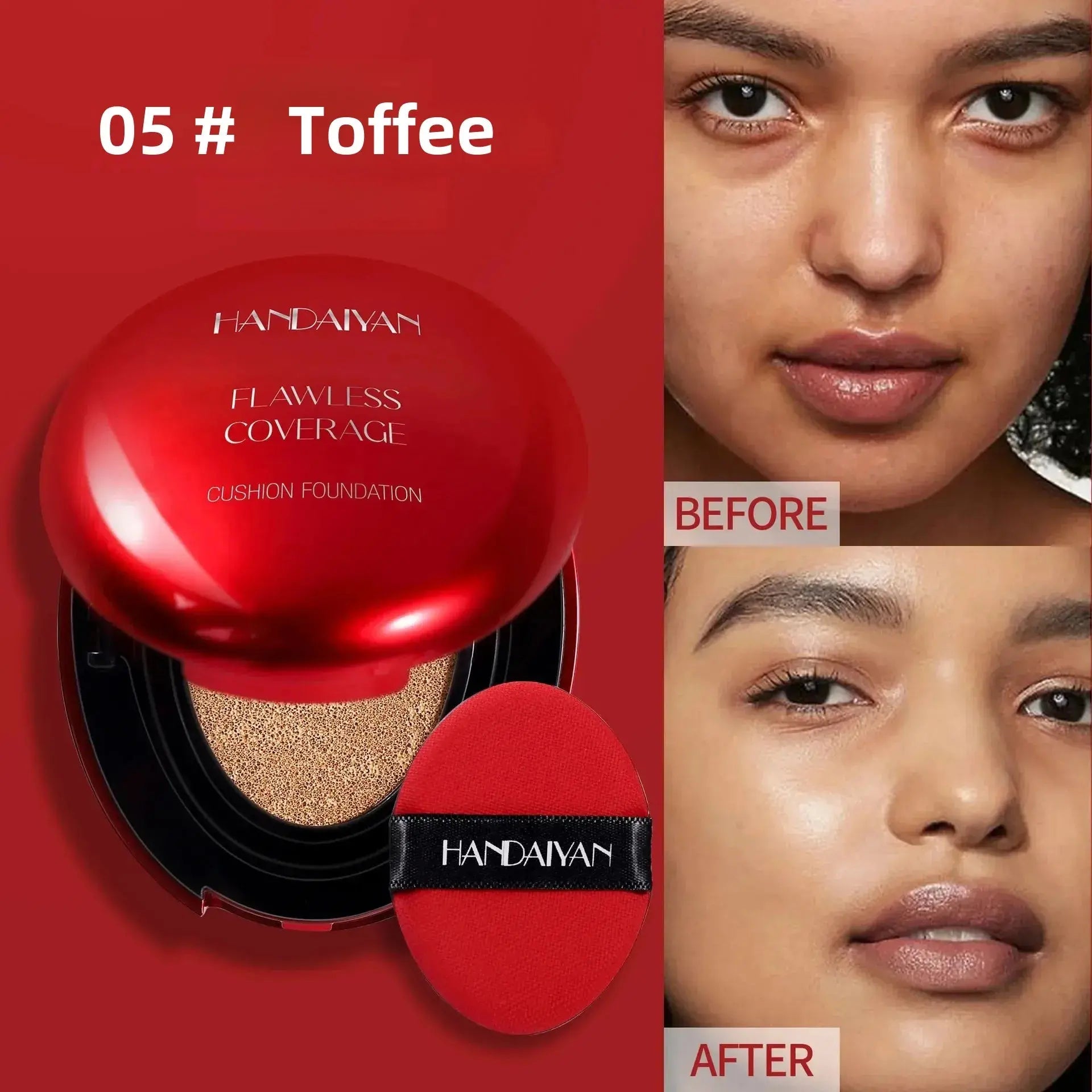 Korean Air Cushion Foundation - Light Natural Moisturizing Concealer Whitening Oil-Control Women's Long-lasting Makeup Base High Class Cosmetics