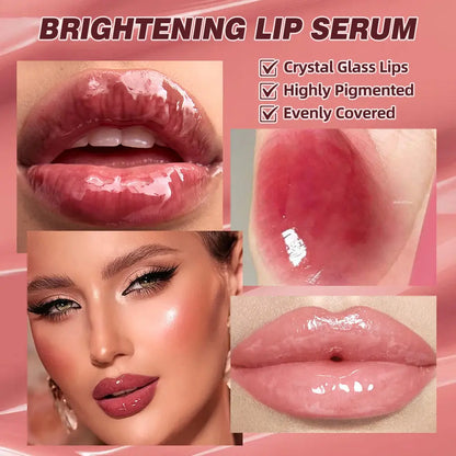 QIBEST Mirror Pearl Lipgloss Long Lasting Moisturizing Lipstick Shine Glitter Lip Glaze Non Stick Cup Jelly Pout Lip Tint Makeup High Class Cosmetics
