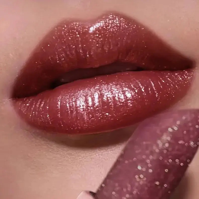 High Shine Pearlescent Lipstick, Long Wear Waterproof Lip Color, Moisturizing Plumping Lipstick for Charming Lips High Class Cosmetics