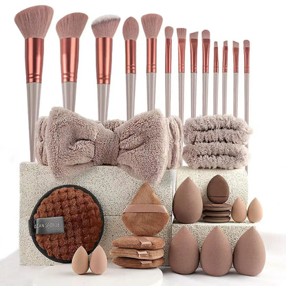 33pcs beauty set makeup kit  large and small beauty sponges for flawless makeup application and removal of makeup full set High Class Cosmetics