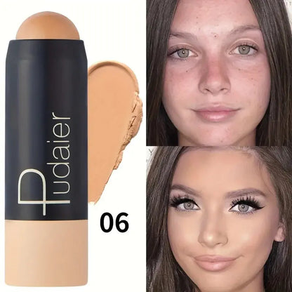 2-in-1 Foundation & Concealer Stick, Waterproof Long Wear, Full Cover, Hide Blemishes, Smooth Base Makeup High Class Cosmetics