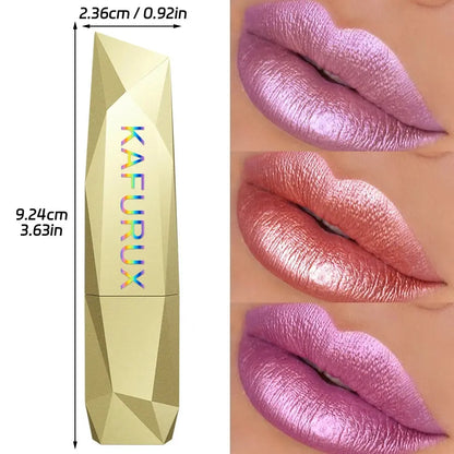 19 colors glitter lipstick hydrating red pink sparkling shine lip color highly pigmented lip tints metallic finish lip makeup High Class Cosmetics