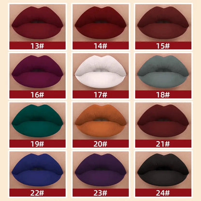QIBEST Matte Liquid Lipstick Waterproof Long Lasting Velvet Lip Gloss Tint Tube Matte Nude Pigment Red Lipgloss Lips Makeup High Class Cosmetics
