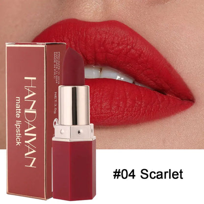 6-Color Matte Lipstick , Non-Fading, Non-Stick Cup Long-Lasting Velvet Finish, Smooth Matte Lip Color Waterproof Smudge-proof High Class Cosmetics