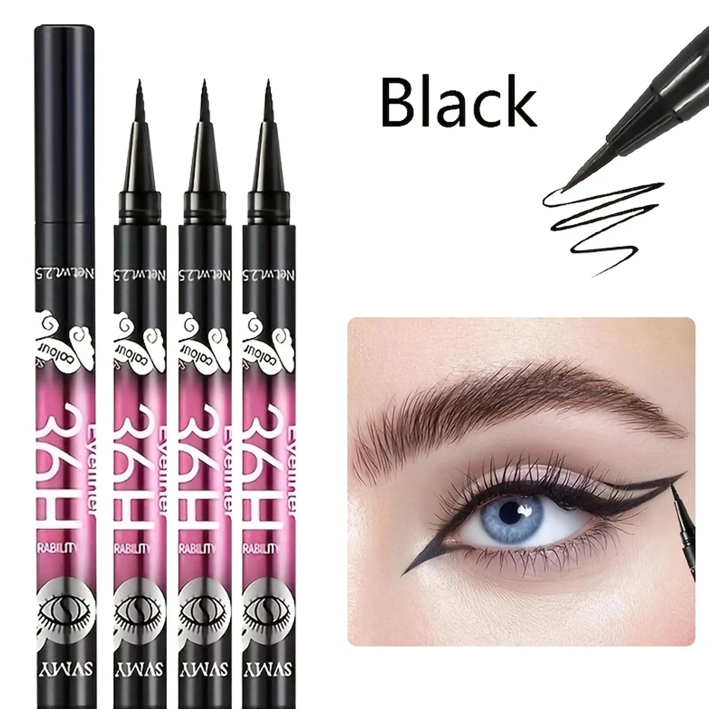 3pcs/5pcs Waterproof Black Eyeliner Pencils-Smudge-Proof, Long-Lasting &Beginner-Friendly Eye Makeup High Class Cosmetics