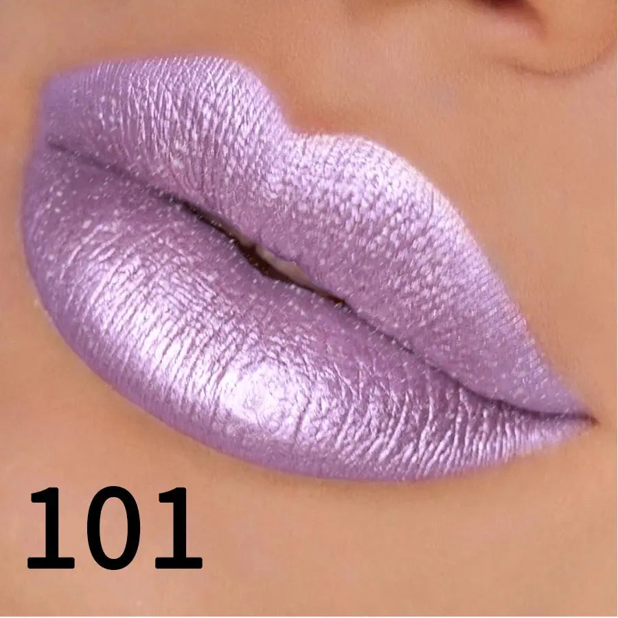 19 colors glitter lipstick hydrating red pink sparkling shine lip color highly pigmented lip tints metallic finish lip makeup High Class Cosmetics