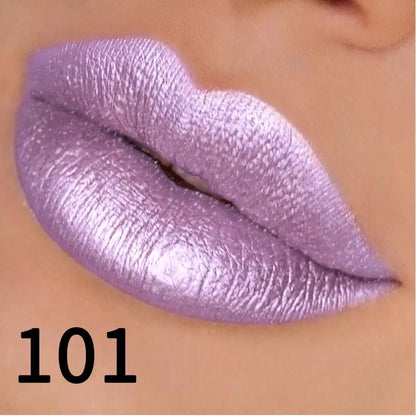 19 colors glitter lipstick hydrating red pink sparkling shine lip color highly pigmented lip tints metallic finish lip makeup High Class Cosmetics