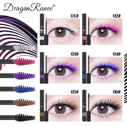 Colored Mascara Makeup 4D Silky Natural Long Eyelashes Mascara Waterproof Long-lasting Extension Thick Lasting Curling Mascara High Class Cosmetics