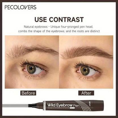 6 Colors 1pc Eyebrow Pen Waterproof 4 Split Tip Eyebrows Pen Eyebrow Tattoo Pen Waterproof Liquid Black Eyebrow Makeup Pencil High Class Cosmetics