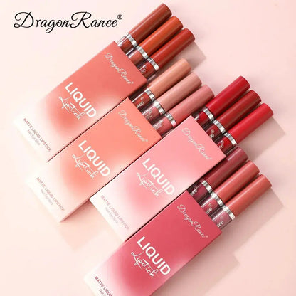 3 PCS Liquid Lipsticks Set Long Lasting Make Up For Women Korean Beauty Cosmetics Matte Lipsticks Waterproof Long lasting High Class Cosmetics