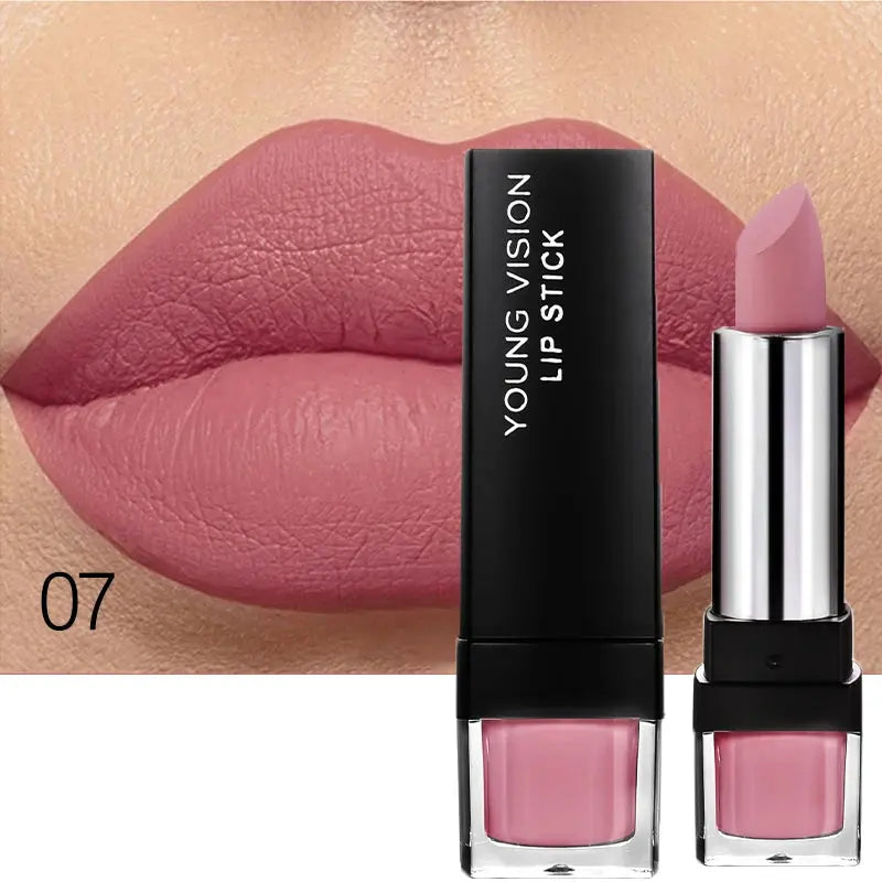 6-Color Matte Lipstick , Non-Fading, Non-Stick Cup Long-Lasting Velvet Finish, Smooth Matte Lip Color Waterproof Smudge-proof High Class Cosmetics