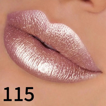19 colors glitter lipstick hydrating red pink sparkling shine lip color highly pigmented lip tints metallic finish lip makeup High Class Cosmetics