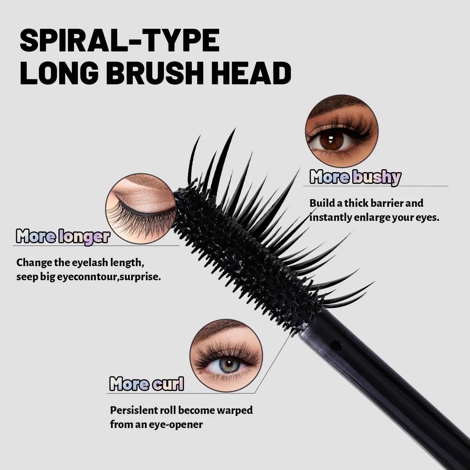 Waterproof mascara, long and curly, long-lasting and set, silky smooth, natural makeup look, lasting makeup effect High Class Cosmetics