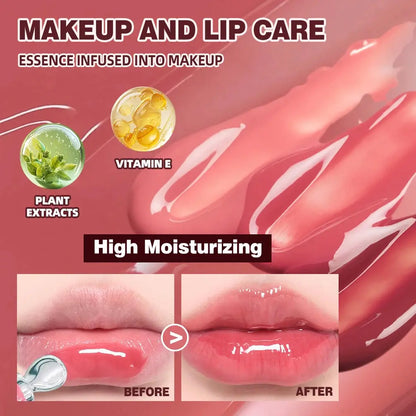 QIBEST Mirror Pearl Lipgloss Long Lasting Moisturizing Lipstick Shine Glitter Lip Glaze Non Stick Cup Jelly Pout Lip Tint Makeup High Class Cosmetics
