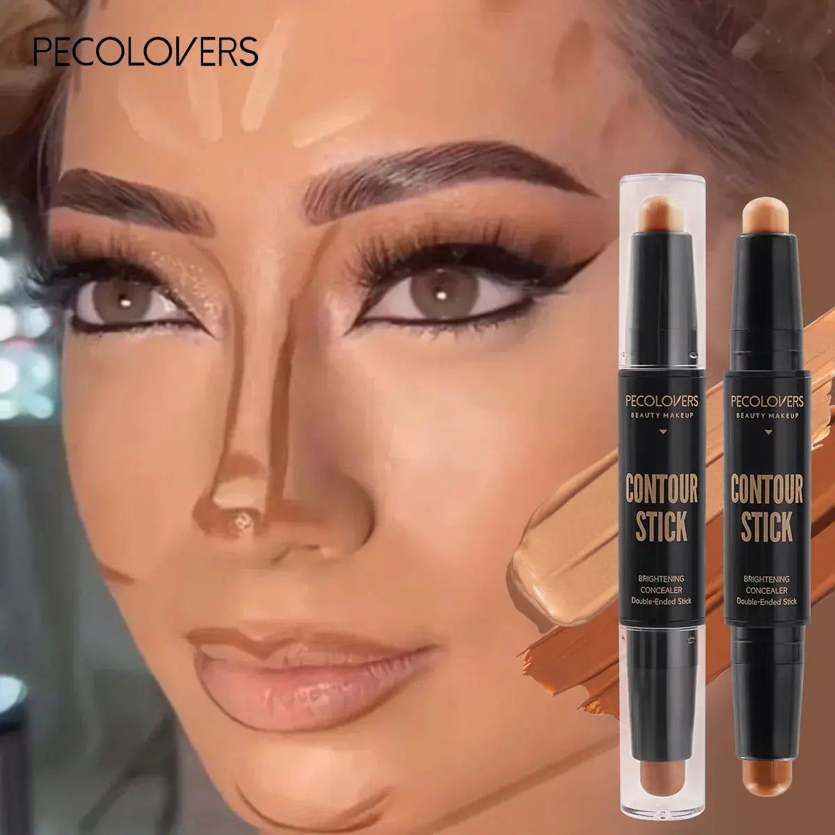 Double Head Highlight Pen Face Make Up Liquid Waterproof Contouring Foundation Contour Makeup Concealer Stick Pencil Cosmetics High Class Cosmetics