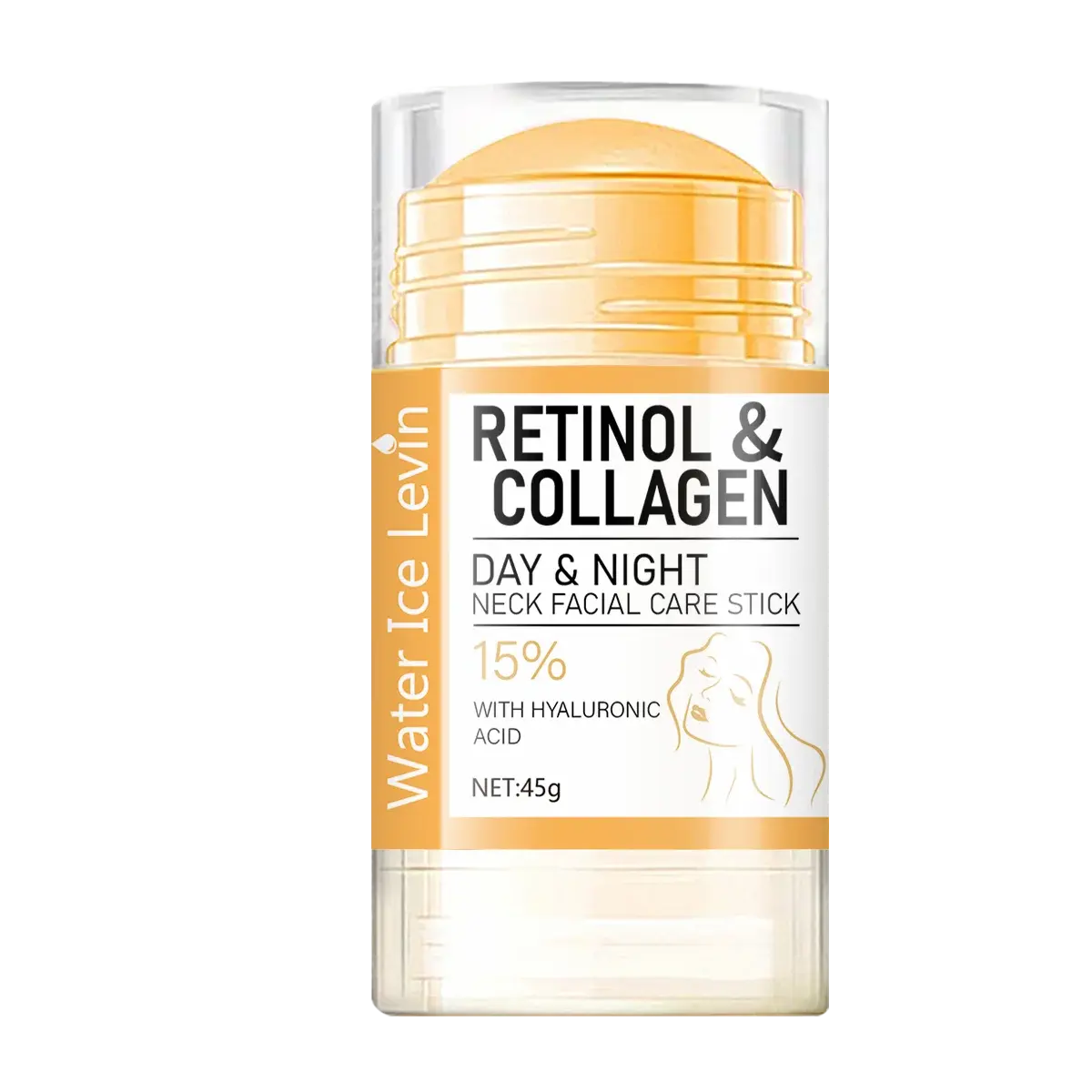 Retinol and Collagen Facial Neck Cream, Lifting Neck, Firming and Moisturizing Skin, Powerful Moisturizing Neck and Facial Skin, Brightening Neck Texture High Class Cosmetics