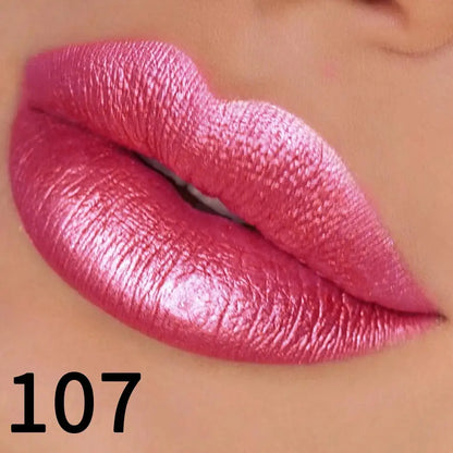 19 colors glitter lipstick hydrating red pink sparkling shine lip color highly pigmented lip tints metallic finish lip makeup High Class Cosmetics