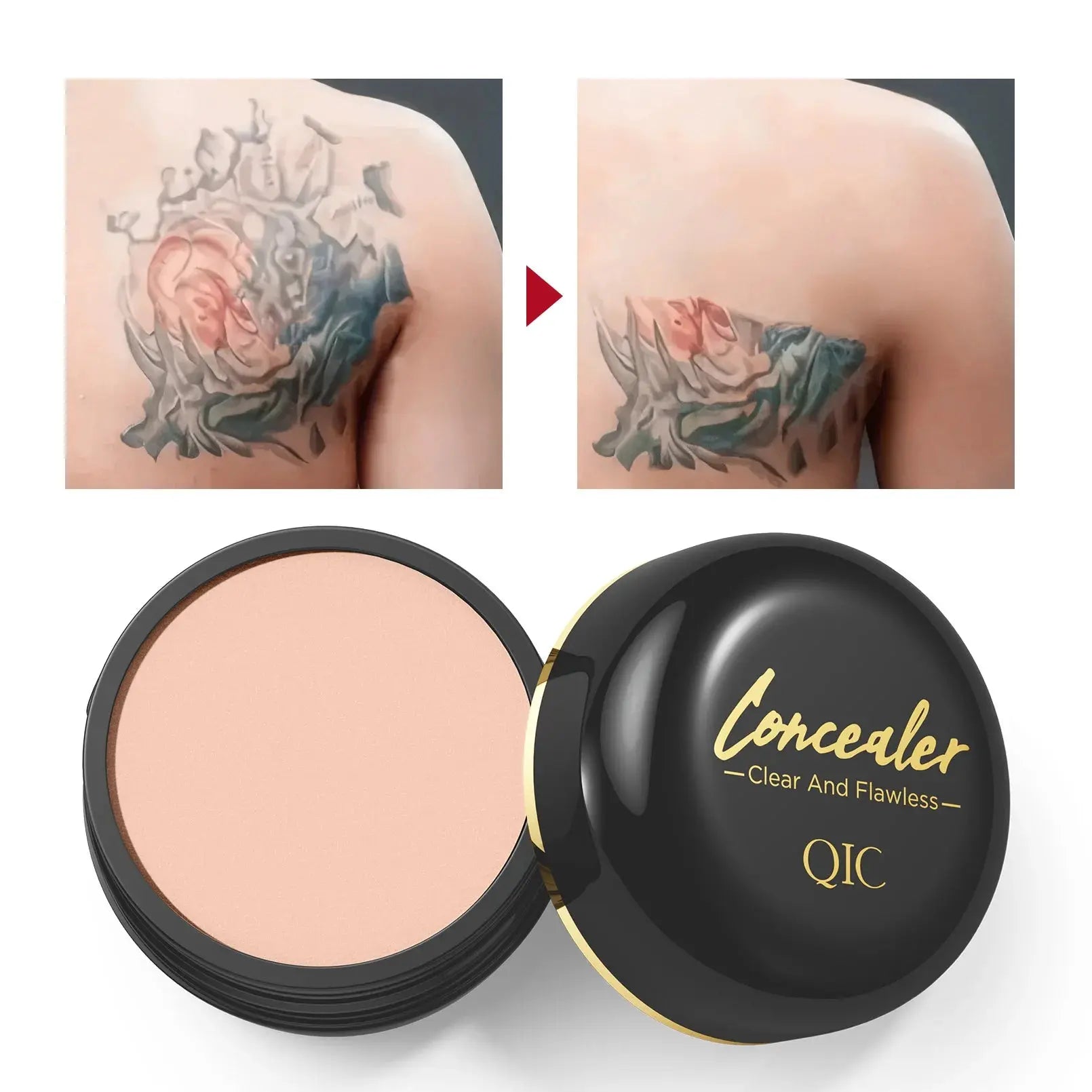 Waterproof Full Coverage Concealer for Tattoos, Scars - Natural Finish Foundation for All Skin Tones & Types High Class Cosmetics