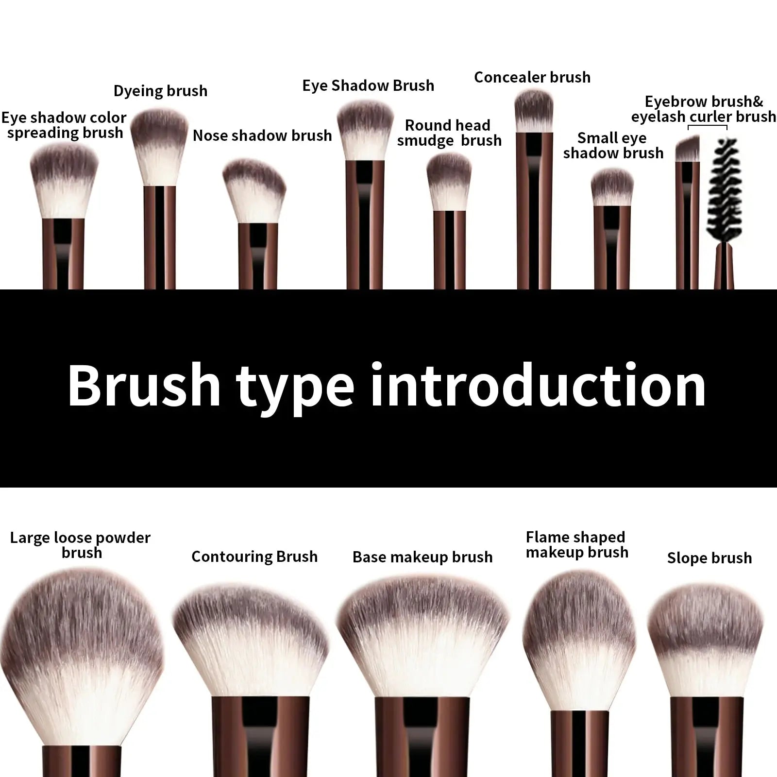 13PCS Makeup Brush Set Foundation Concealer Powder Eyeshadow Blush Brush Kabuki Blending Cosmetic Beauty Tool for Face High Class Cosmetics