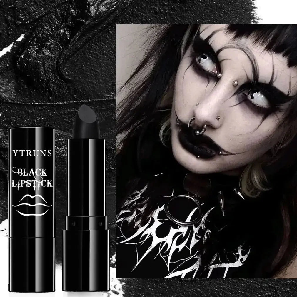 Matte black lipstick, long-lasting waterproof, no creases, Gothic dark makeup party, Halloween cosplay makeup High Class Cosmetics