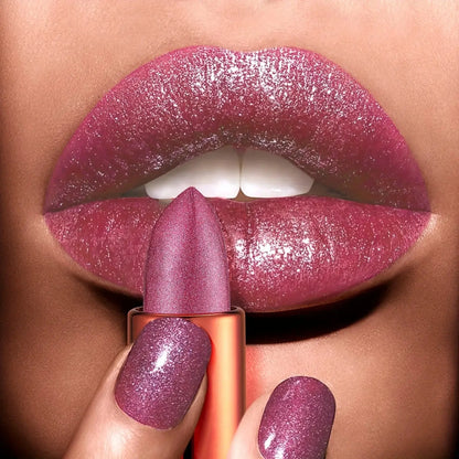 Rose smoke powder, bright starry sky, glossy velvet texture, durable, make your lips shiny, waterproof, anti-fouling. High Class Cosmetics