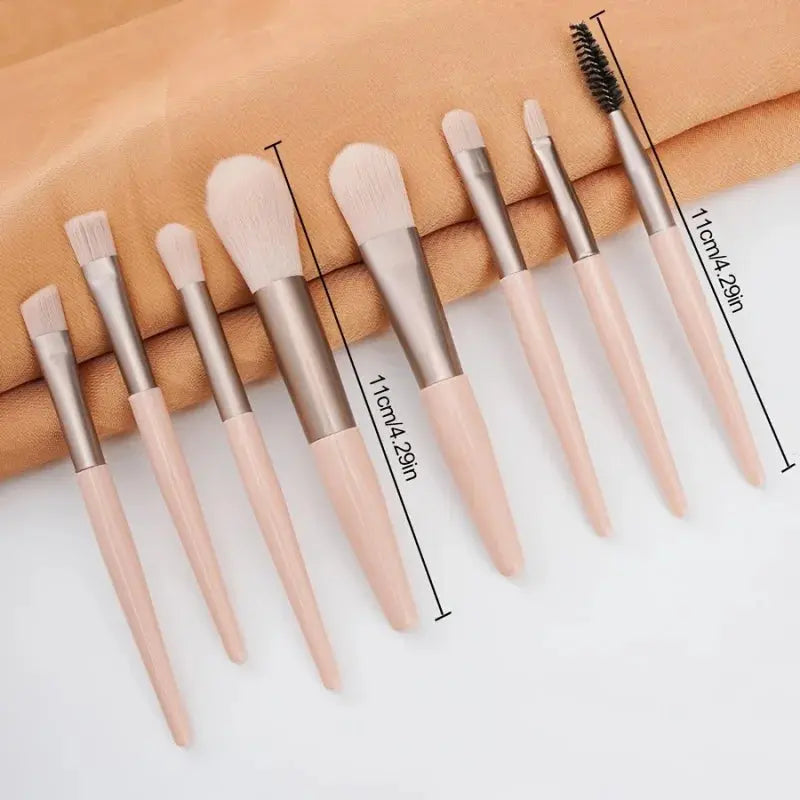 8Makeup brush set & 2Makeup sponge set，Suitable for women to use - Soft nylon bristles，Full coverage foundation/Blush/Eyeshadow High Class Cosmetics