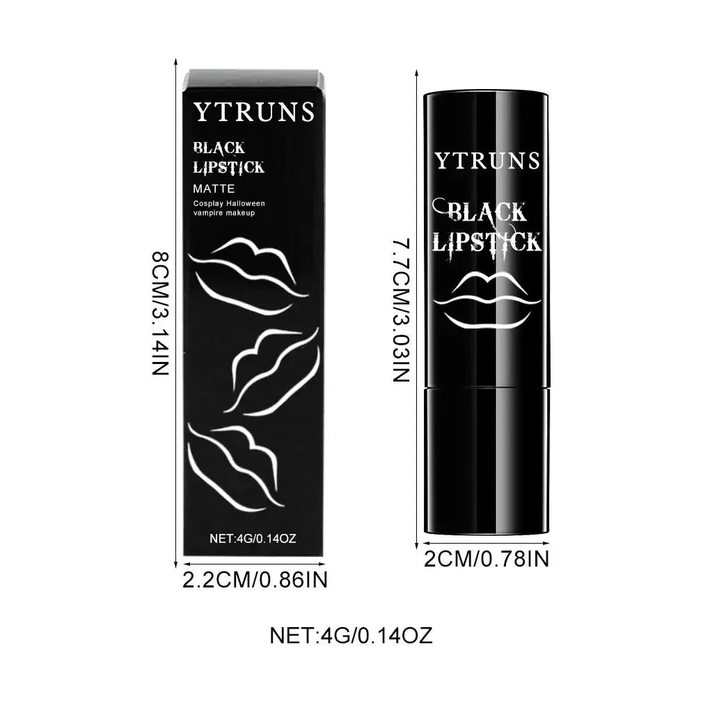 Matte black lipstick, long-lasting waterproof, no creases, Gothic dark makeup party, Halloween cosplay makeup High Class Cosmetics