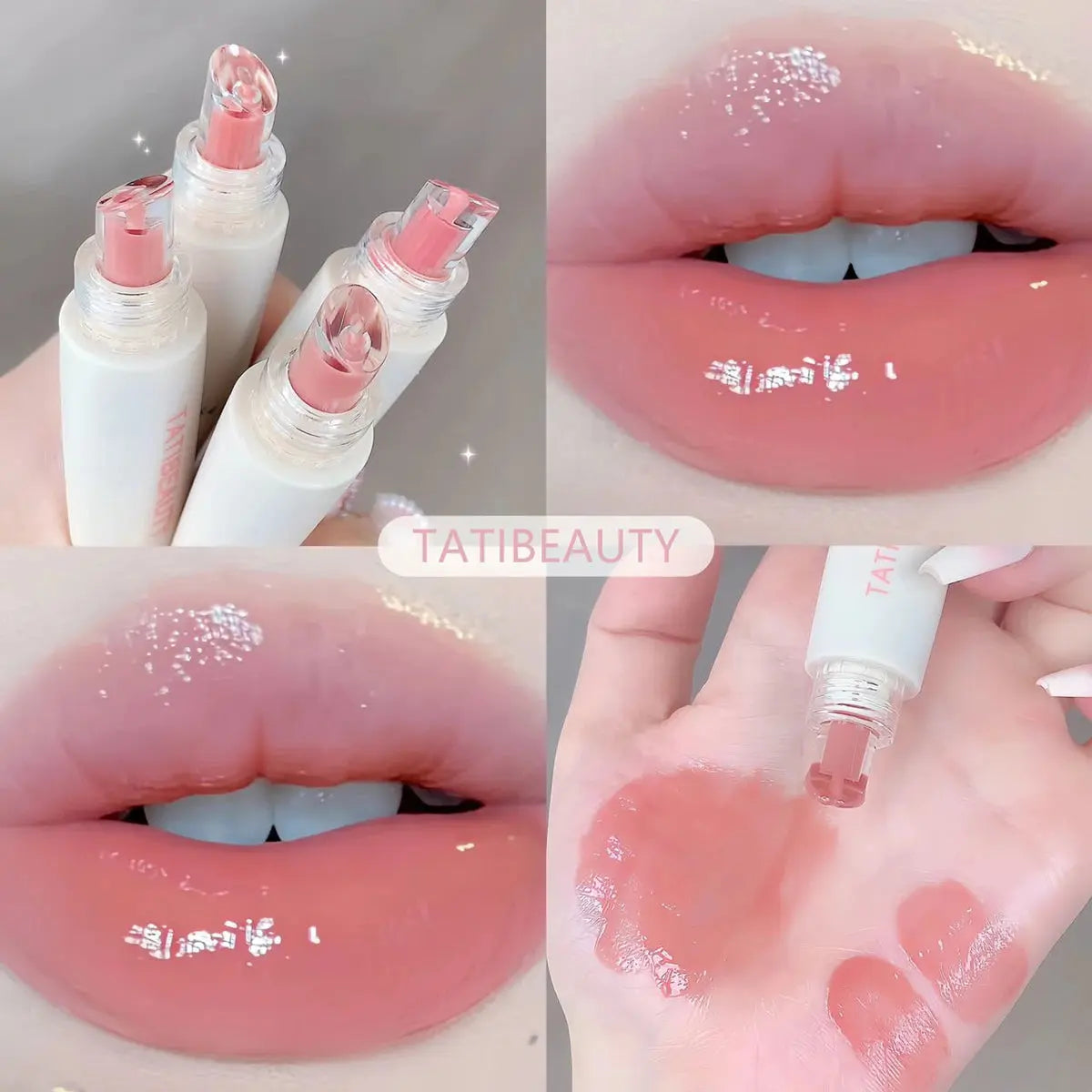 TATIBEAUTY Lip Jelly Essence Hydrating Lipstick Lip Gloss Lip Gloss Mirror Lip Gloss Lipstick Tender Pink Student Makeup High Class Cosmetics
