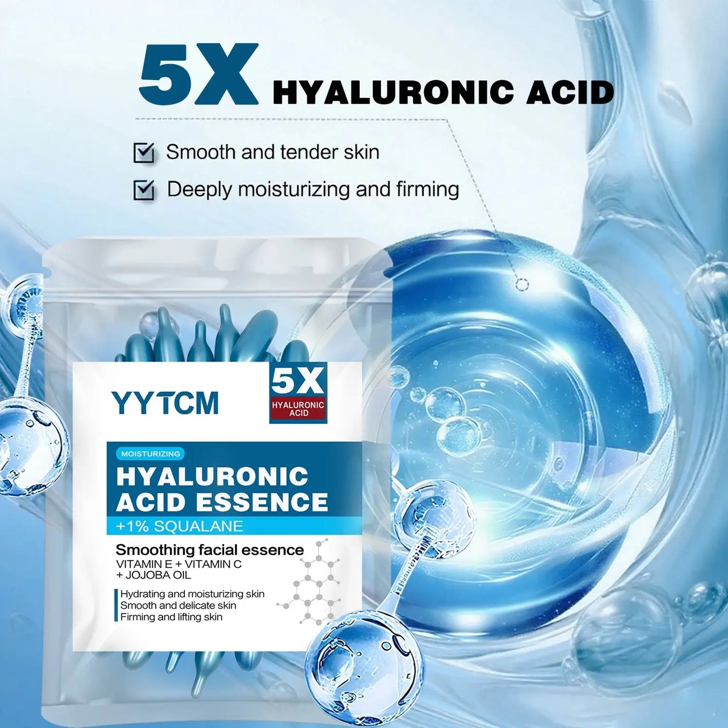 Hyaluronic acid deep moisturizing capsule essence, deep moisturizing and brightening skin essence (0.4gx30 capsules)/bag -1 bag High Class Cosmetics