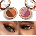 Neutral Earthy Dual  Eyeshadow Palette - Matte Shimmer Gold Glitter Shades Compact Travel-Friendly Design