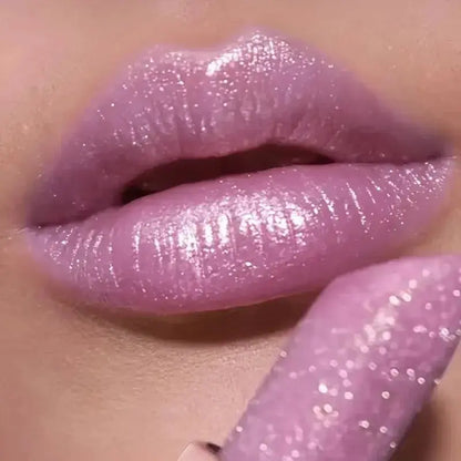 High Shine Pearlescent Lipstick, Long Wear Waterproof Lip Color, Moisturizing Plumping Lipstick for Charming Lips High Class Cosmetics