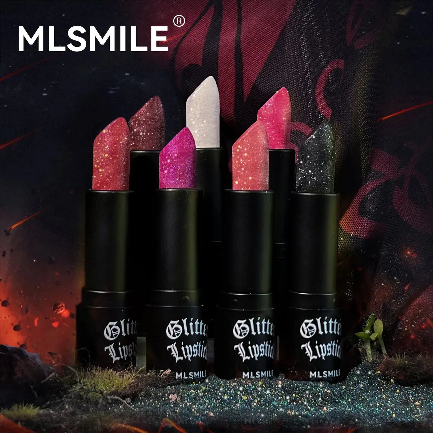 7Colors Glitter Lipstick Waterproof Long Lasting Diamond Pearlescent Metallic Lipstick Black Lipgloss Women Lips Makeup Cosmetic High Class Cosmetics